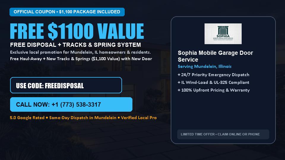 FREE Old Door Haul-Away & Heavy-Duty Tracks in Mundelein, IL - Sophia Mobile Garage Door Service